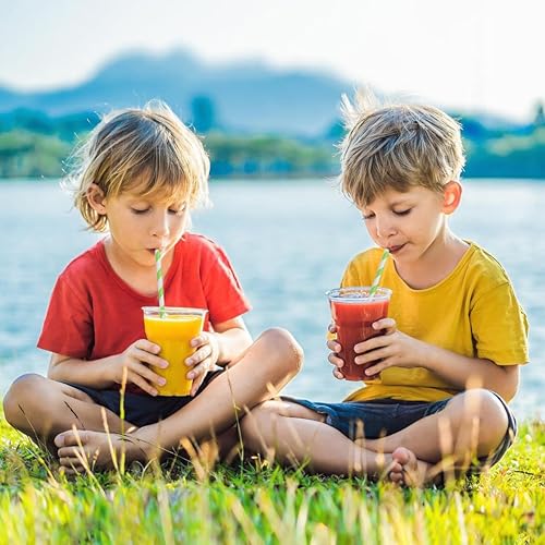 Vista 103 de ALINK 100 pajitas de papel a rayas blancas y negras, biodegradables desechables para Halloween, Navidad, cumpleaños, Año Nuevo, suministros de Rayas