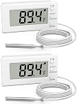 Digital Oven Thermometer -58°F to 572°F/-50°C-300°C, Thermometer with Probe, High Low Temperature Alarm, LCD, White, Battery Powered (1)