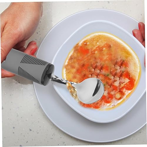 Miniatura 4 de Cabilock Juego de cubiertos adaptables de 3 piezas con diseño de batido, tenedor, cuchara cuchillo para ancianos temblores de mano discapacitados