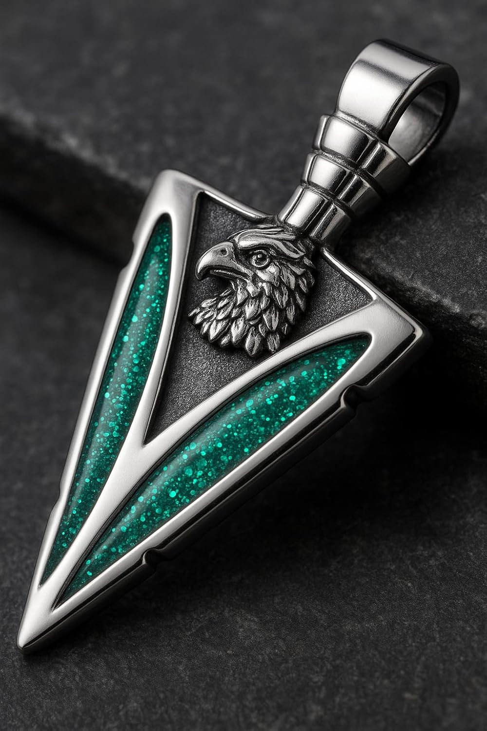 American Eagle Necklace - Arrowhead Jewelry for Men or Women - Wild and Courage Totem Amulet Pendant