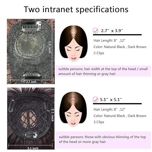 Miniatura 9 de Extensiones de cabello humano con clip de cabello humano con flequillo, base de seda, flecos para pérdida de adelgazamiento, extensiones de repuesto