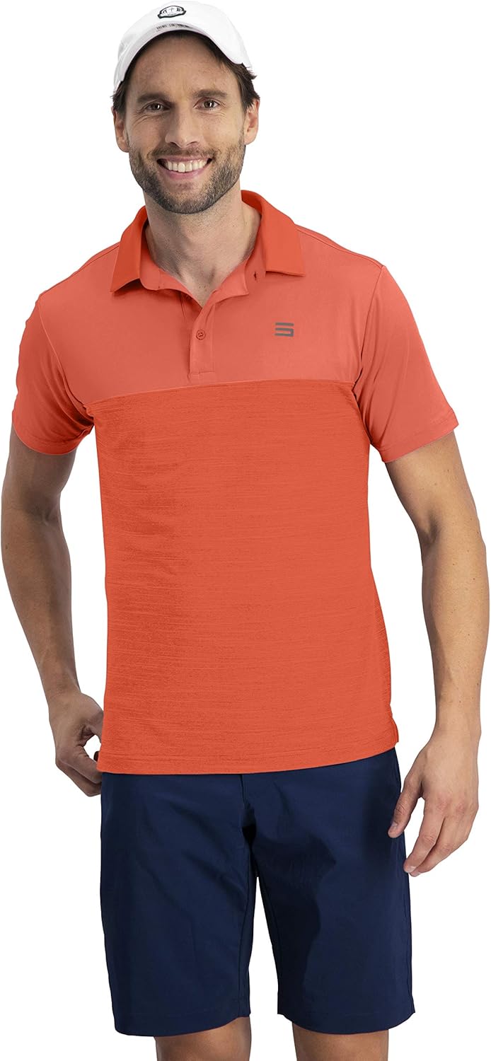 Three Sixty Six Quick Dry Golf Shirts for Men - Moisture Wicking Short-Sleeve Casual Polo Shirt
