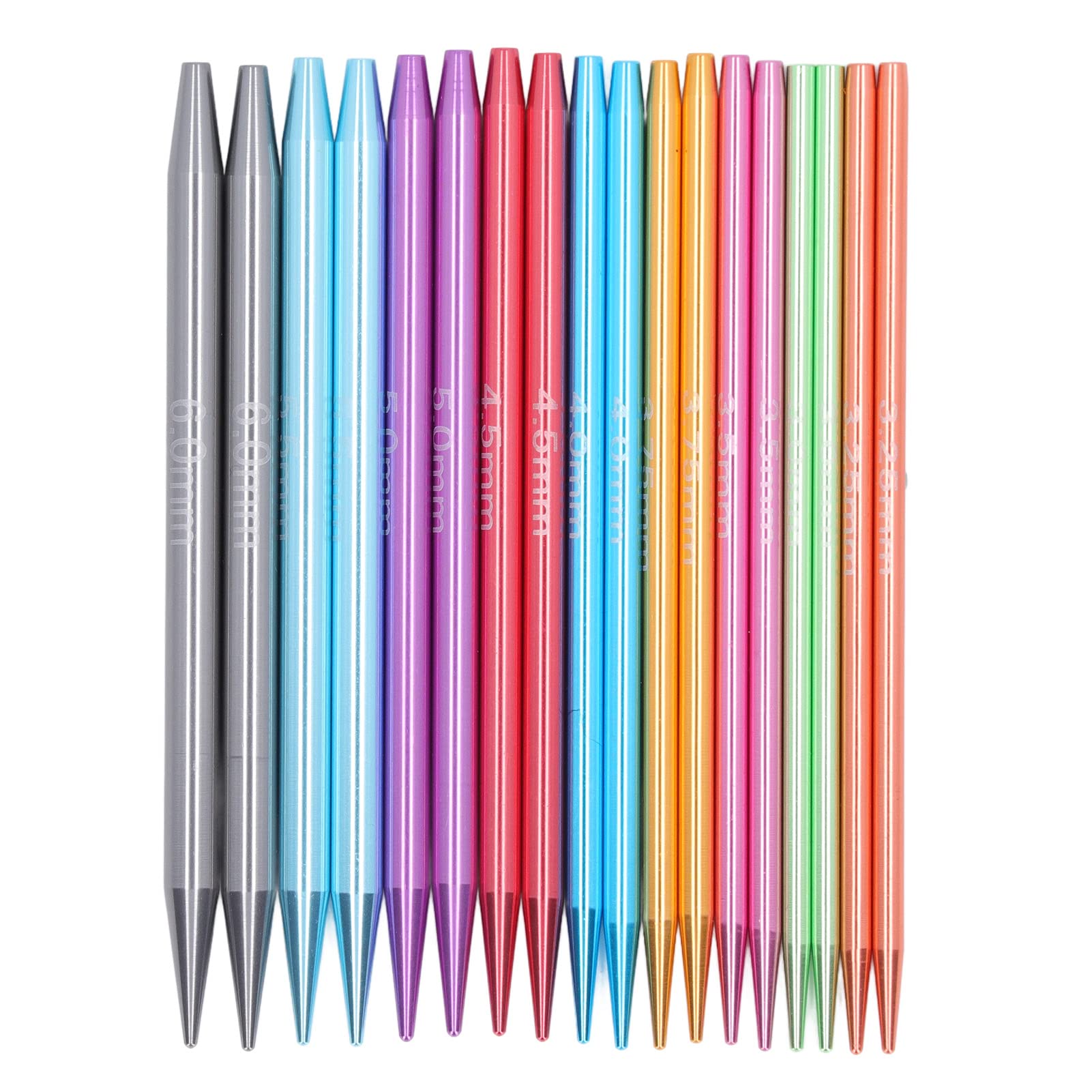 Set de agujas de tejer circulares, set de 9 tamaños de agujas circulares de aluminio con diseño ergonómico, agujas de tejer intercambiables para mantas, suéteres, bufandas y