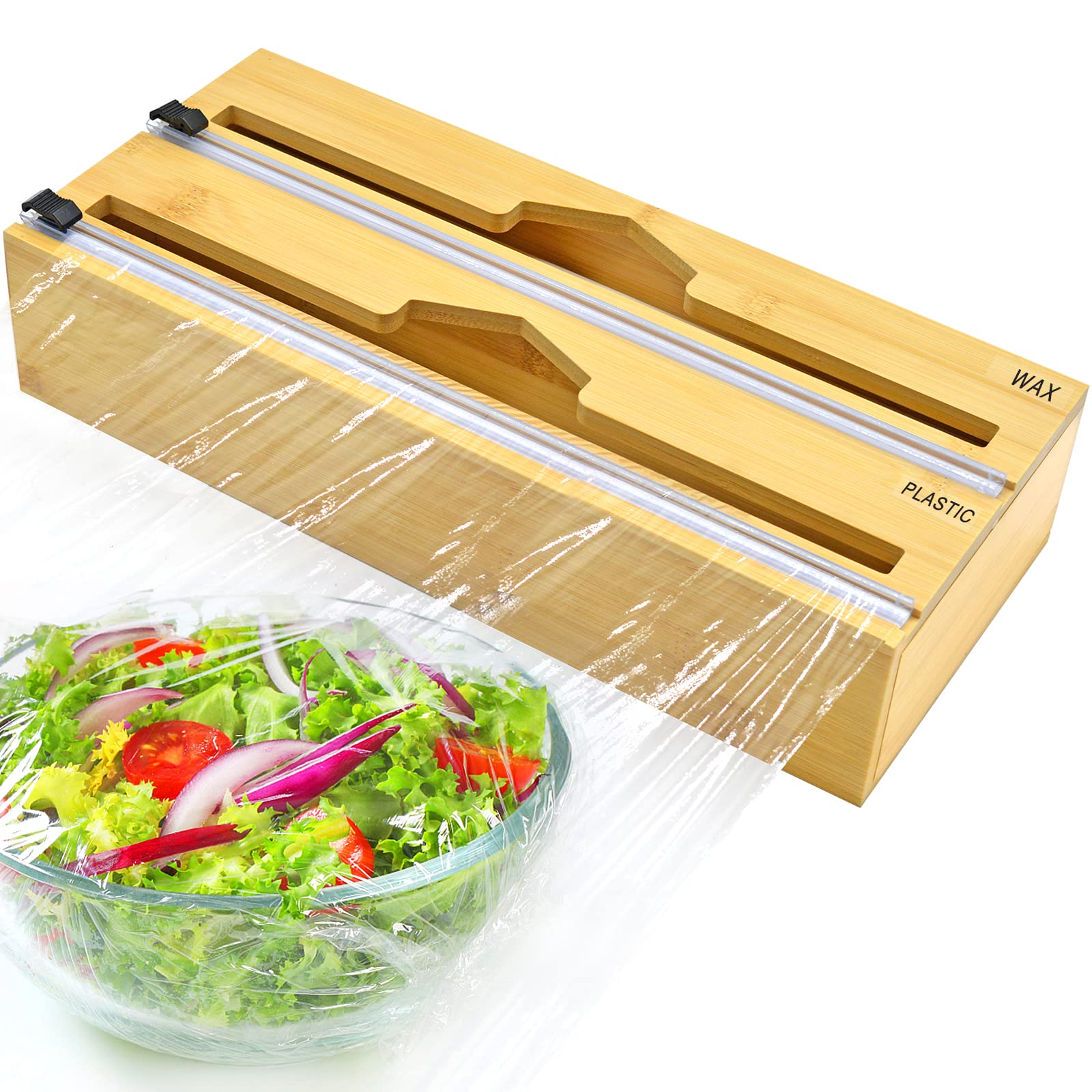 Buy ROMUCHE Foil and Plastic Wrap Organizer, 2 in 1 Wrap Dispenser with