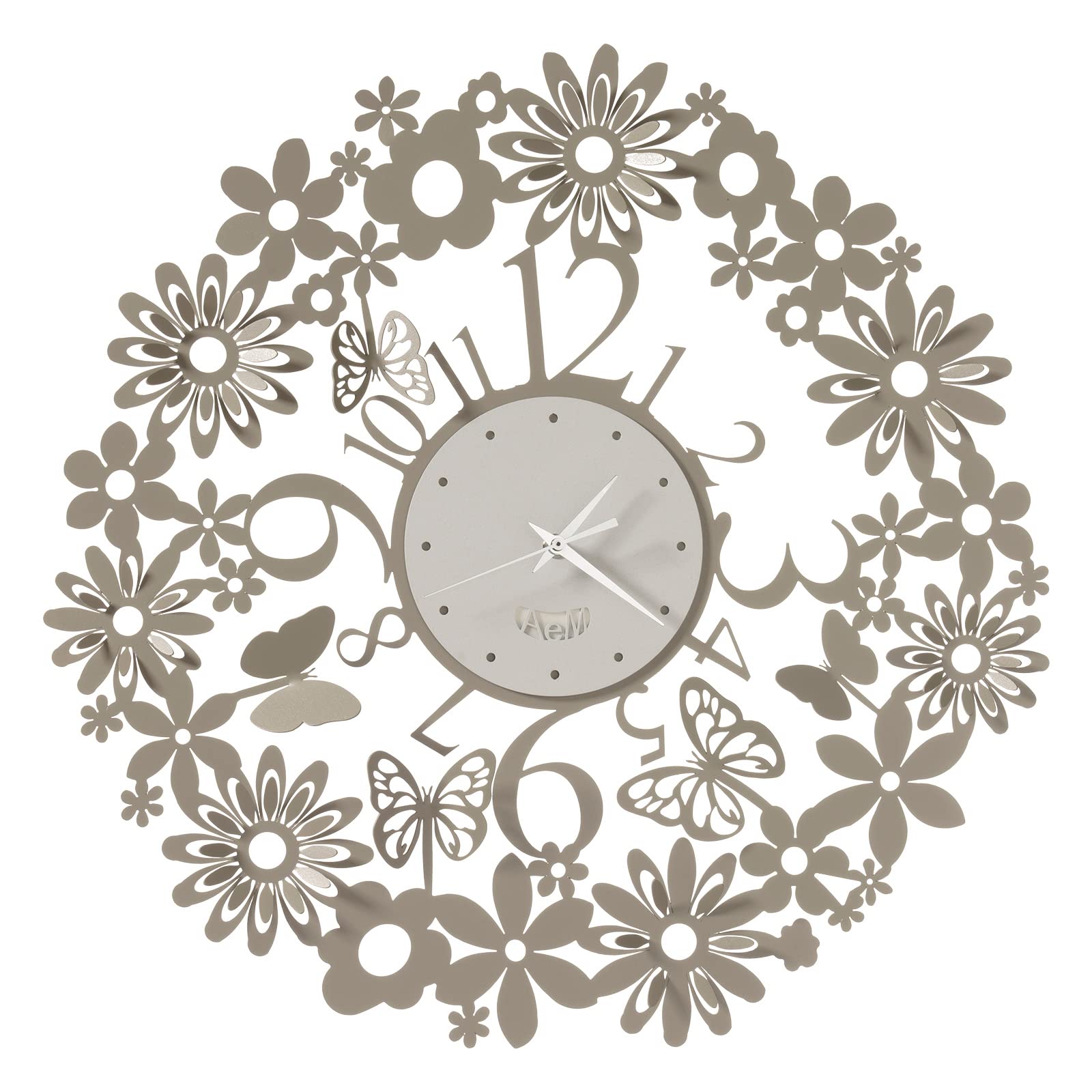 Horloge murale Margherite Arti & Mestieri en fer design nature 50 cm sable