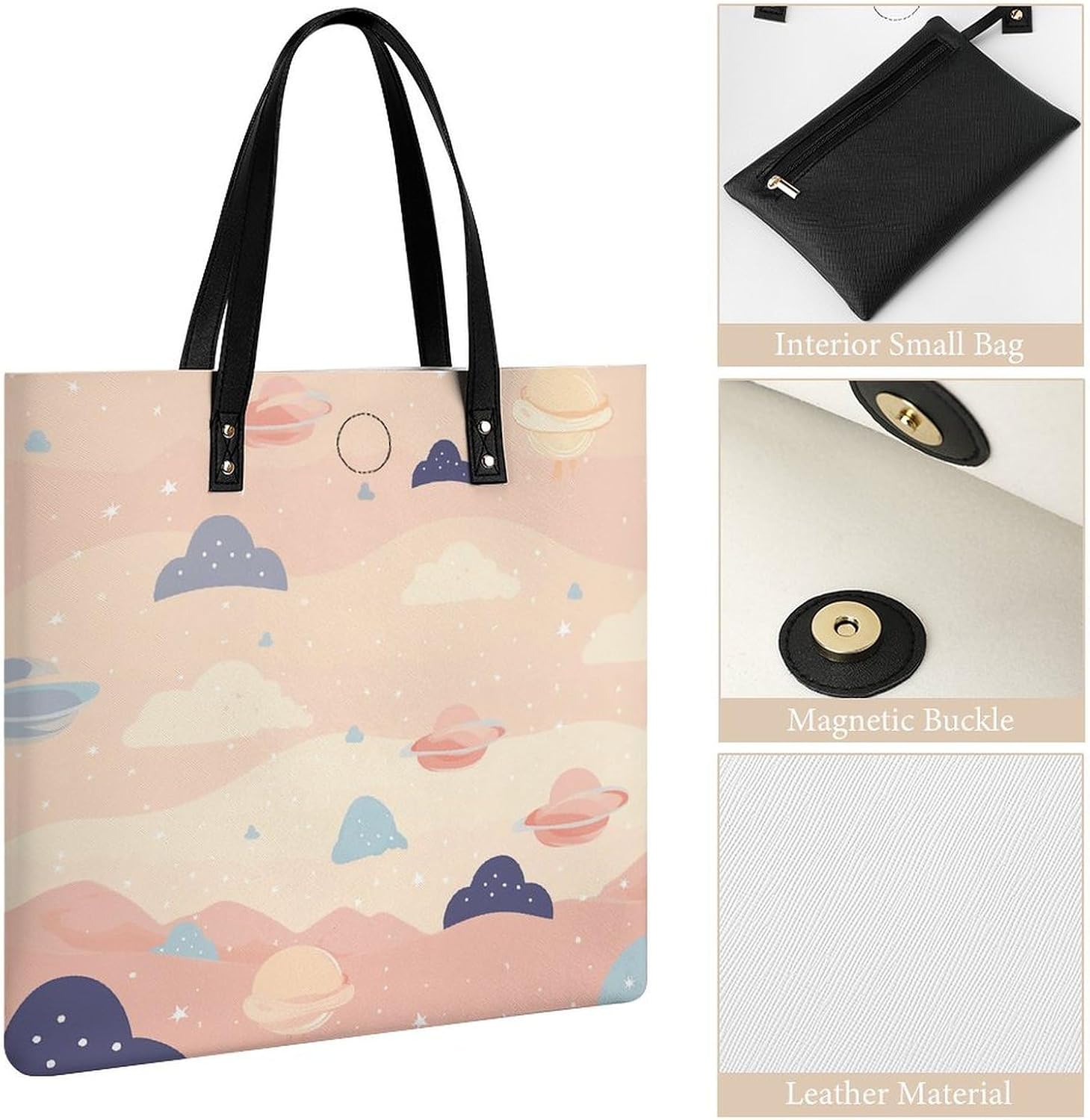 Innocent Artistic Elements Handbags Large Capacity, Tote Bag Stylish Slouchy, Shoulder Bags for Work Beach Travel And Shopping Grocery.