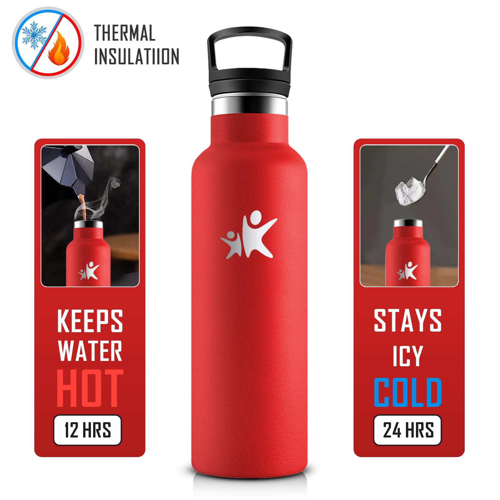 KollyKolla Bottiglia Termica Bambini 500ml, Borraccia con Cannuccia, a Prova di Perdite, senza BPA, Borraccia Termica a Doppia Parete, Facile Pulizia, per Bambini, Sport, Palestra, Viaggio, Gym