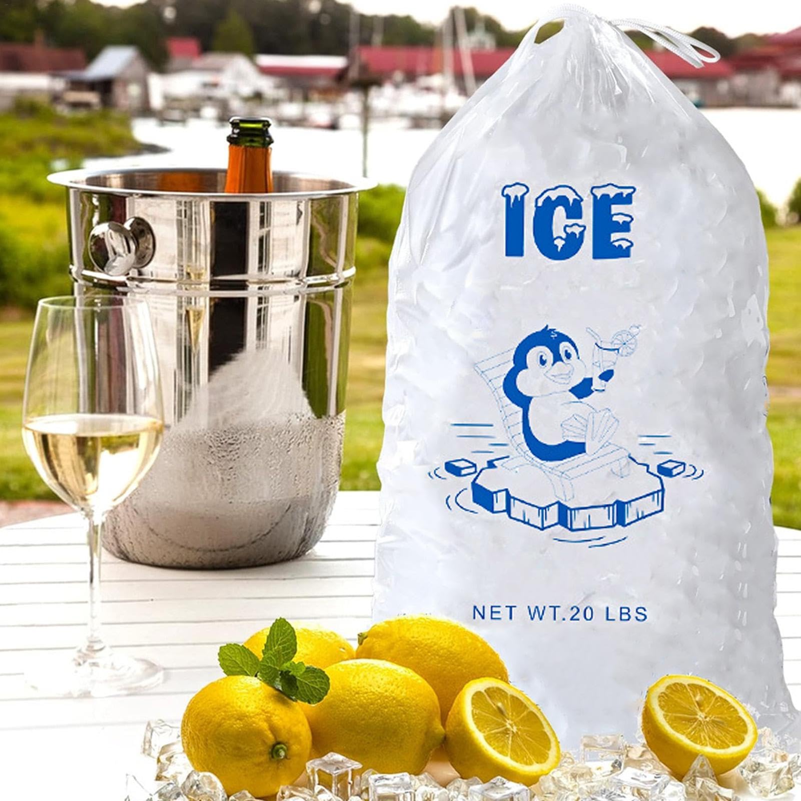 Sacchetti Di Ghiaccio In Plastica Riutilizzabili Con Coulisse 10