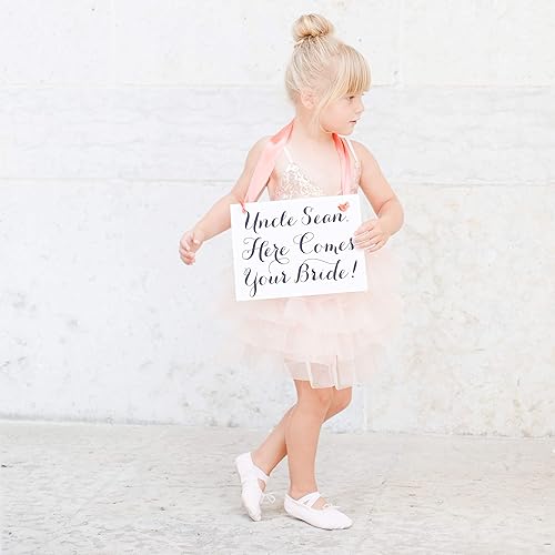 Vista 50 de Ring Bearer Wedding Sign & Flower Girl Ceremony Banner Classic (Can't Be Trusted Orange)