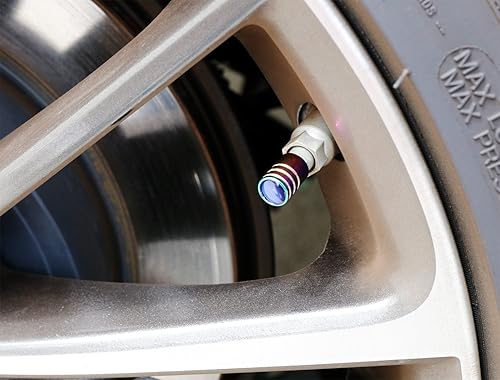 Miniatura 4 de Tapas para válvulas de neumático de aluminio estilo carrera tuner de iJDMTOY (4), Neo cromo