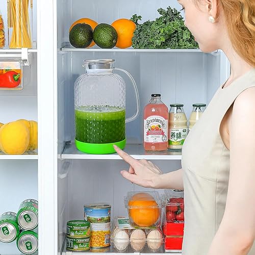 Miniatura 3 de Jarra de vidrio de 102 onzas, jarra de bebidas de jugo de 3 L, olla de vidrio de gran capacidad adecuada para familias grandes y fiestas pequeñas