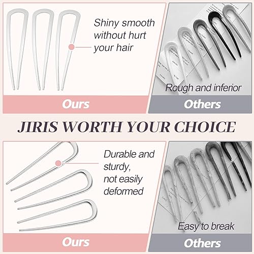 Miniatura 3 de 2 horquillas francesas en forma de U de 4.2 pulgadas para mujeres y niñas, horquillas de metal para moños, updos, elegantes y funcionales (juego de