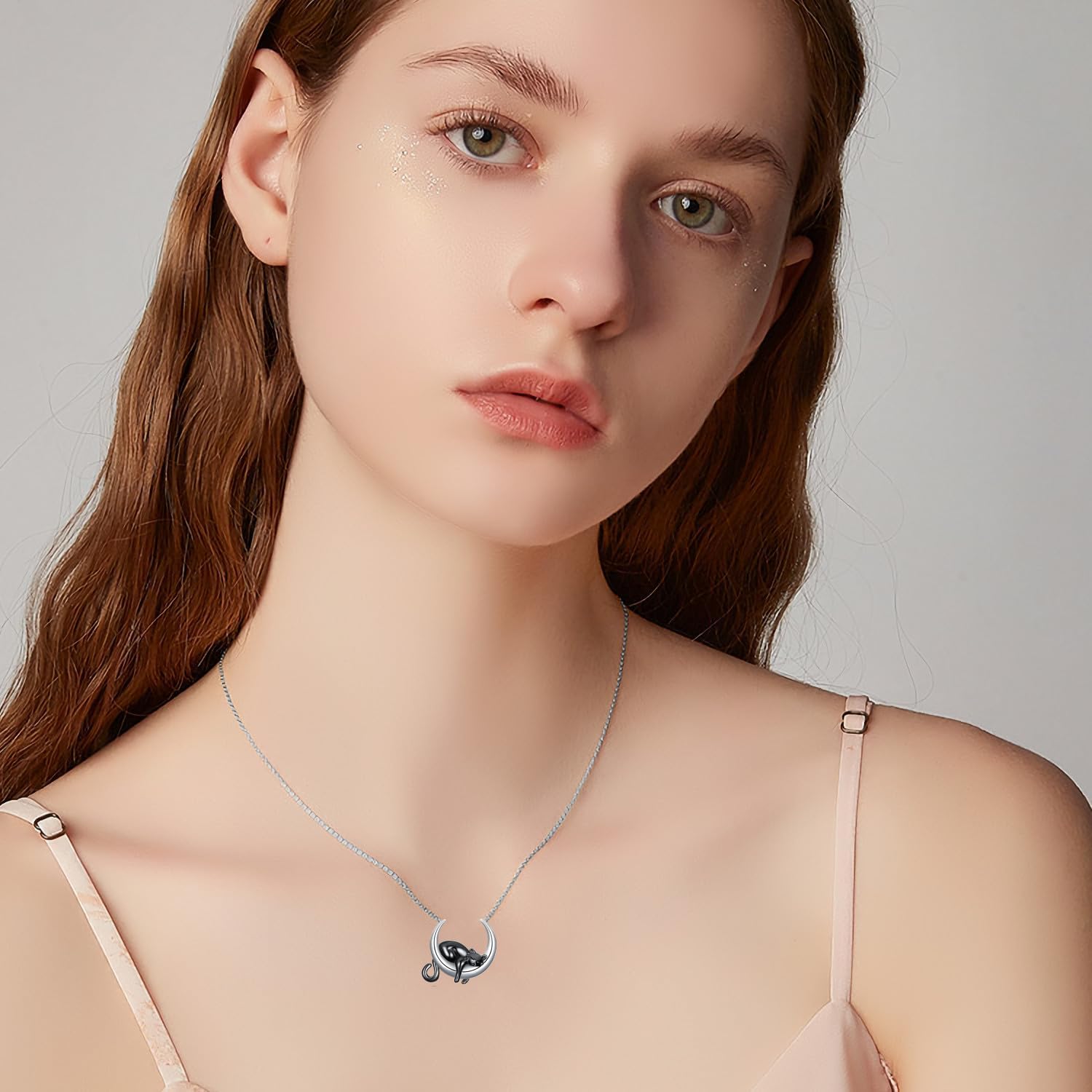 Black Cat Moon Necklace Black Cat Pendant Necklace Gift for Women - Image 4
