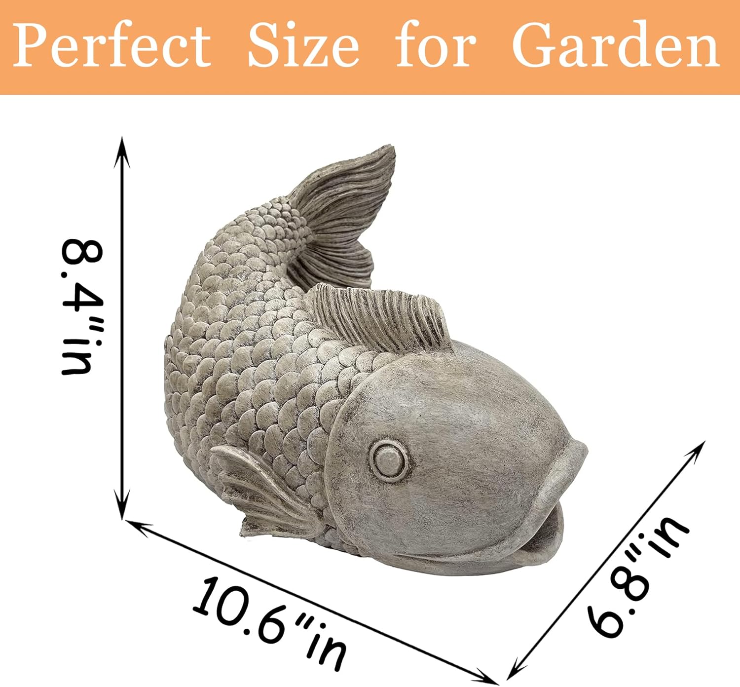 Teaeeno Fish Gutter Downspout Extension Decoration,3''x4'' Downspout Extender Diverter Splash Block Sculpture Outdoor Decor,Animal Resin Statue Ornaments, for Garden,Terrace,Lawn,Yard