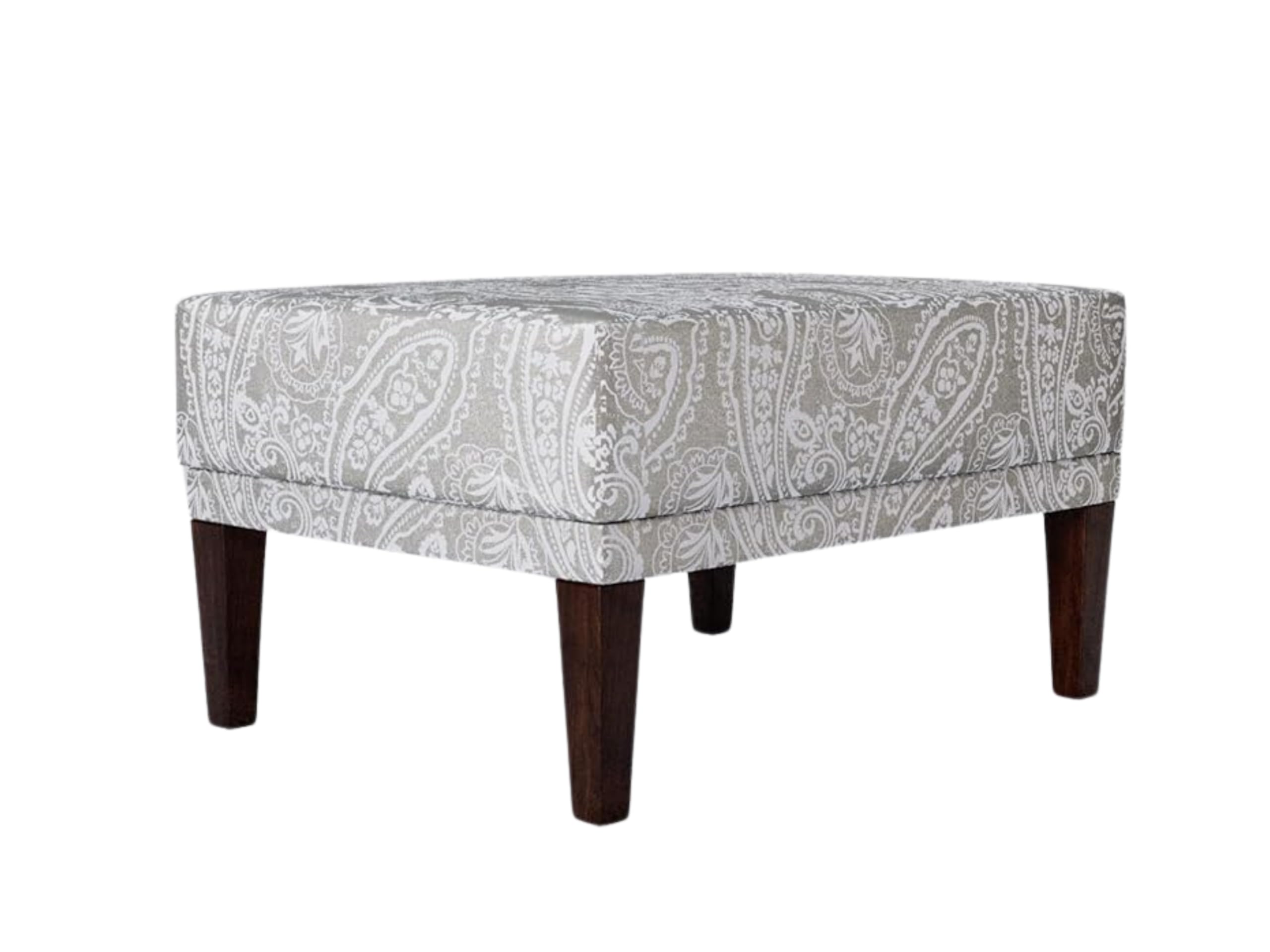 CARVING CUSTOMS Solid Sheesham Wood Square Shape Ottoman Pouffes for Sitting Foot Rest Puffy Stools for Living Room Ottoman and Chair (Printed Gray)-image-42