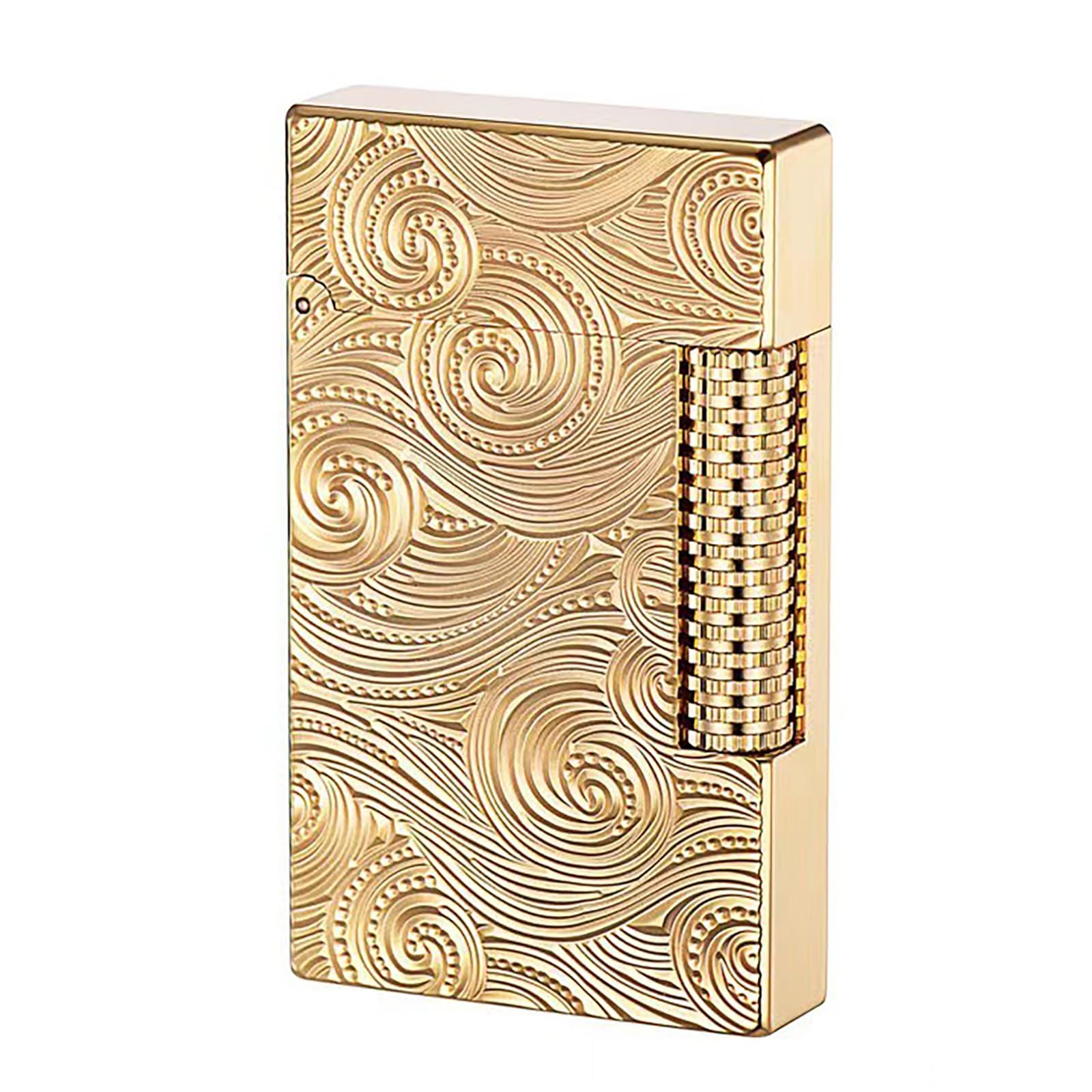 Briquet vintage au kérosène et butane gravé design tranchée homme