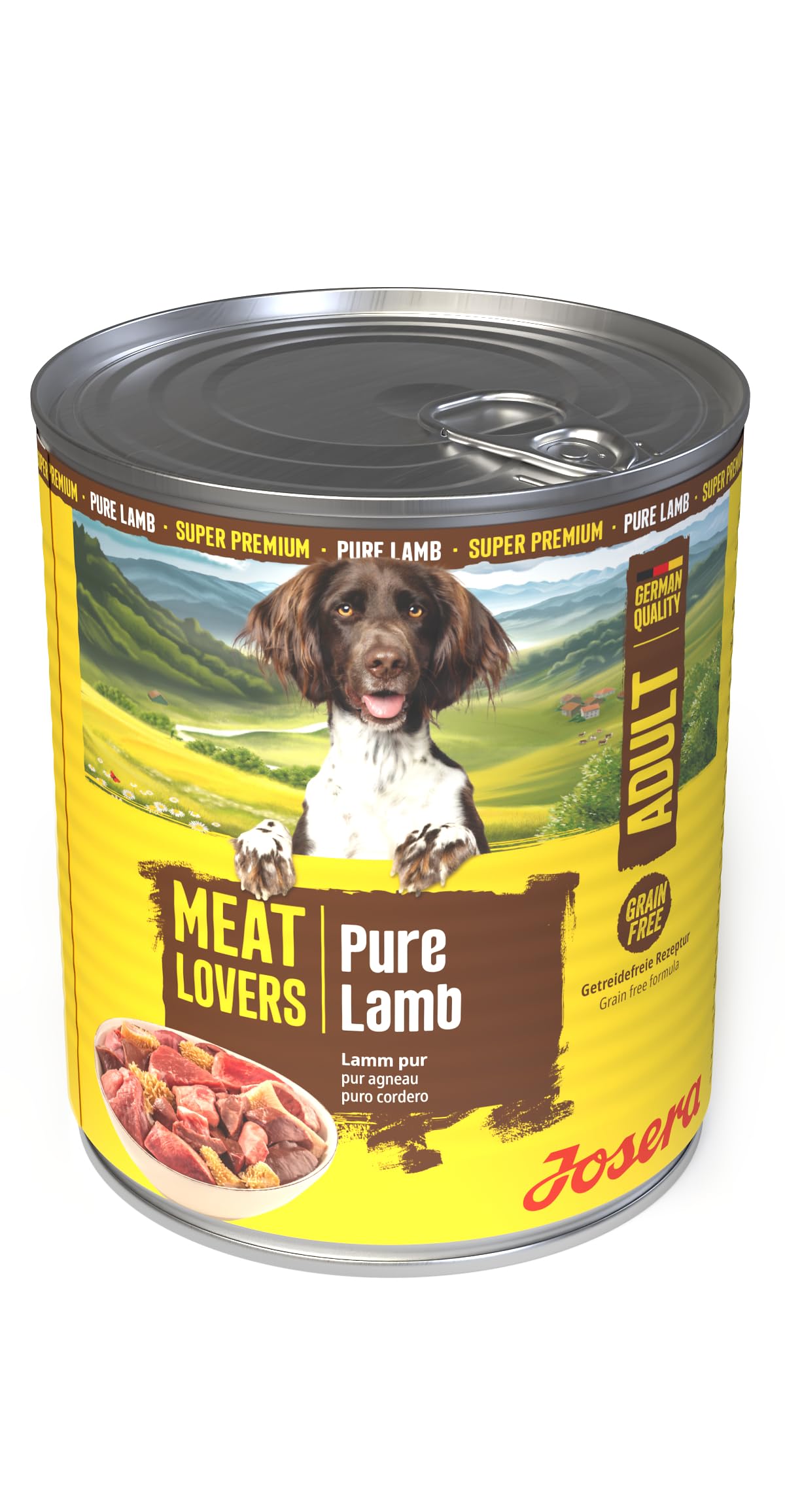 JOSERA Meat Lovers Pure Agnello (6 x 800 g) | Adult | Alimento umido di alta qualità per cani adulti | quantità extra di carne di agnello (68%) | monoproteina | senza cereali | cibo per cani bagnato |