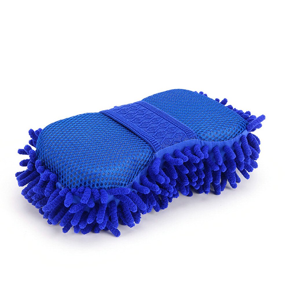 Vorcool Blue Microfibre Car Sponge Chenille Wash Mitt Royal