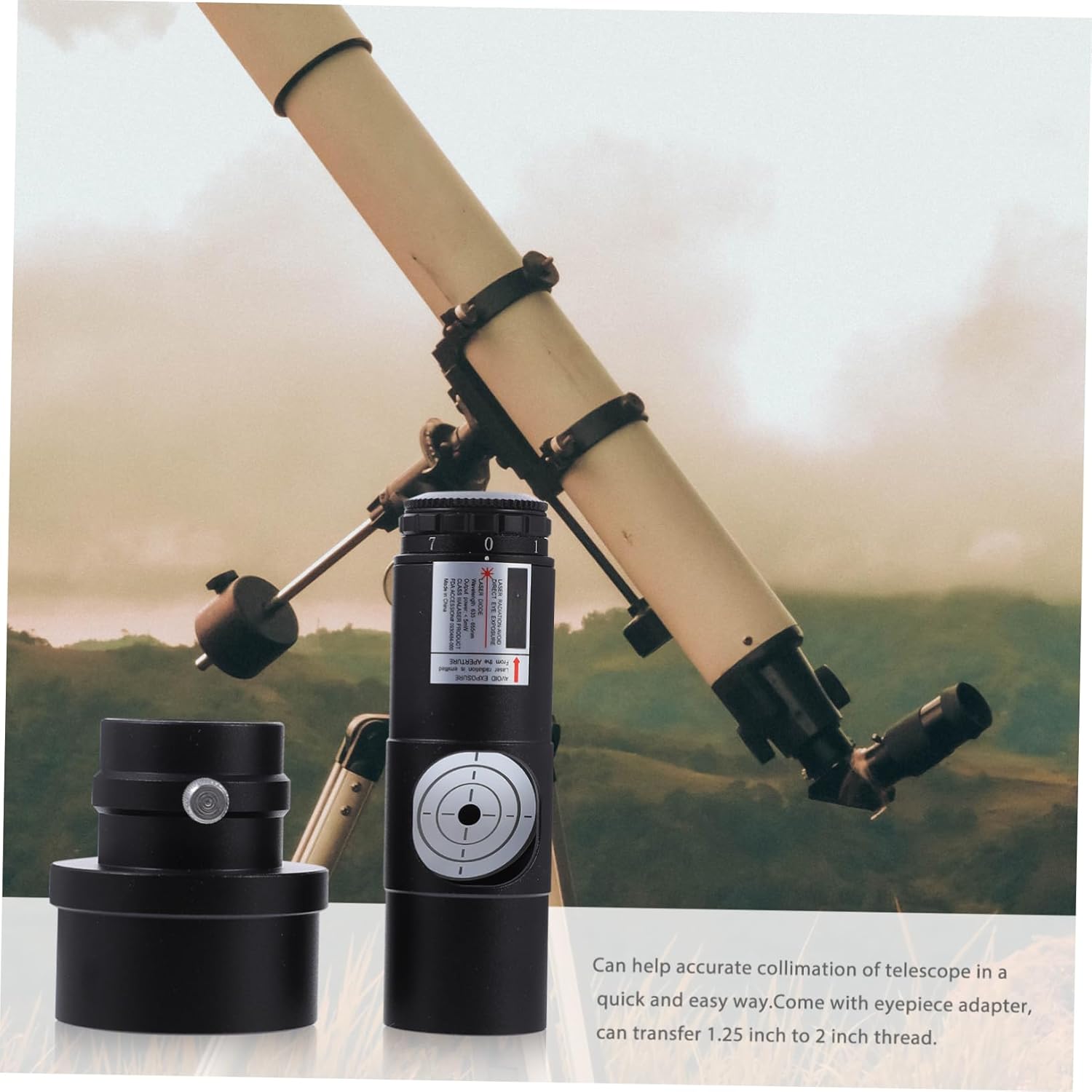 DOITOOL 1set Level Telescope Collimator Eyepiece Adapter for Newtonian Telescope Precision Optical Alignment Tool for Enhanced Viewing