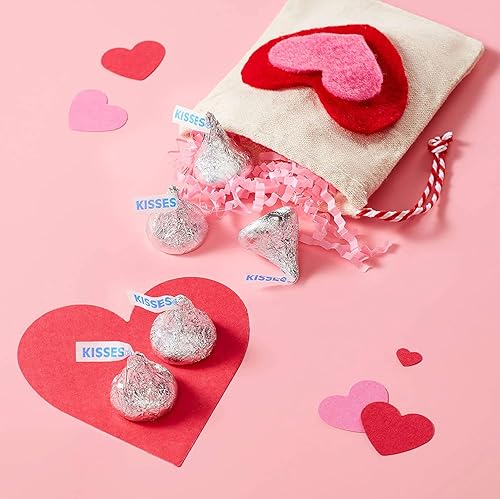 Miniatura 4 de Día de San Valentín Hershey's Kisses - Chocolate con leche, rosa, rojo y plateado, bolsa de 4.5 libras (72 onzas)