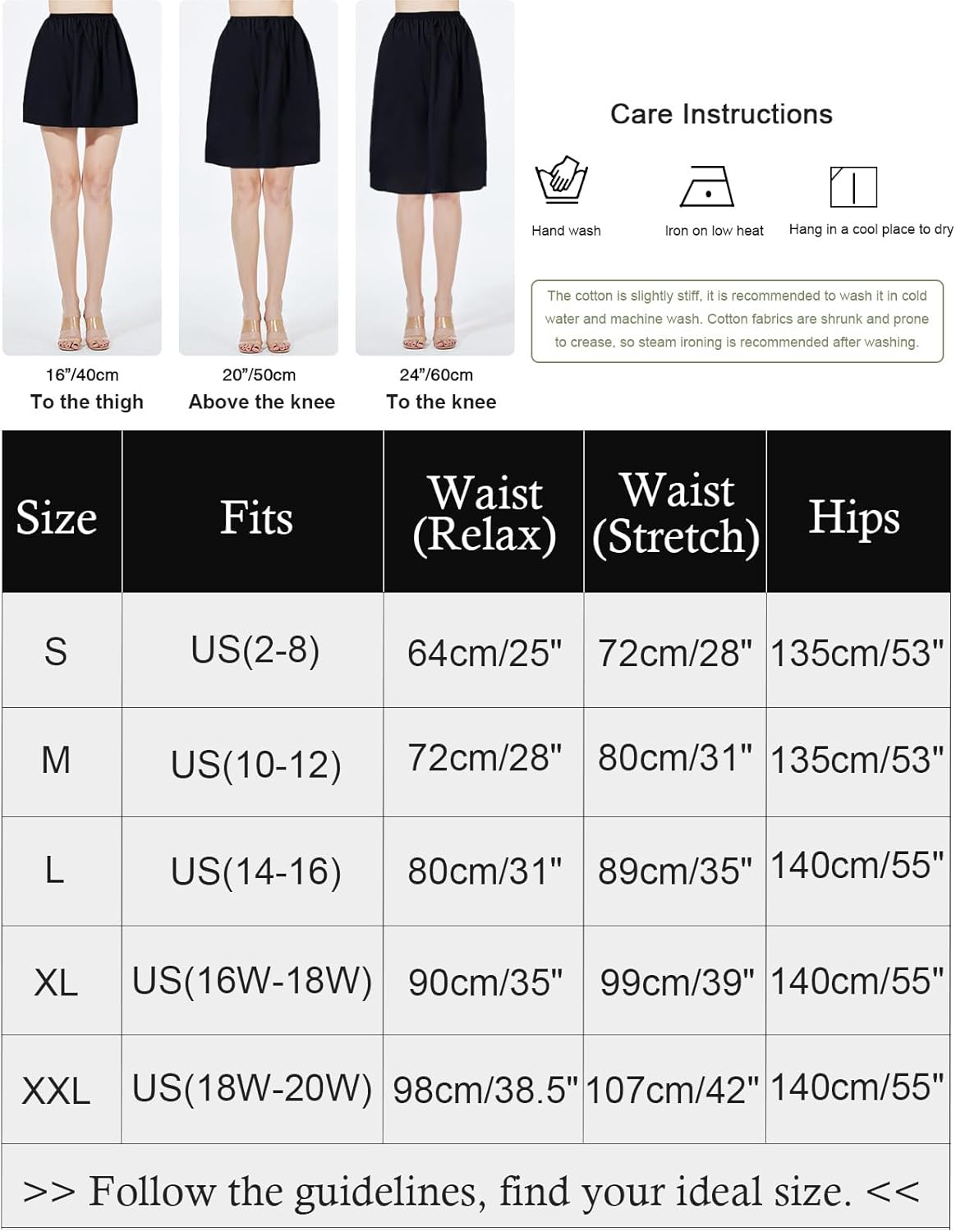 BEAUTELICATE Womens Half Slip 100% Cotton Vintage Underskirt in 3 Lengths - Image 6