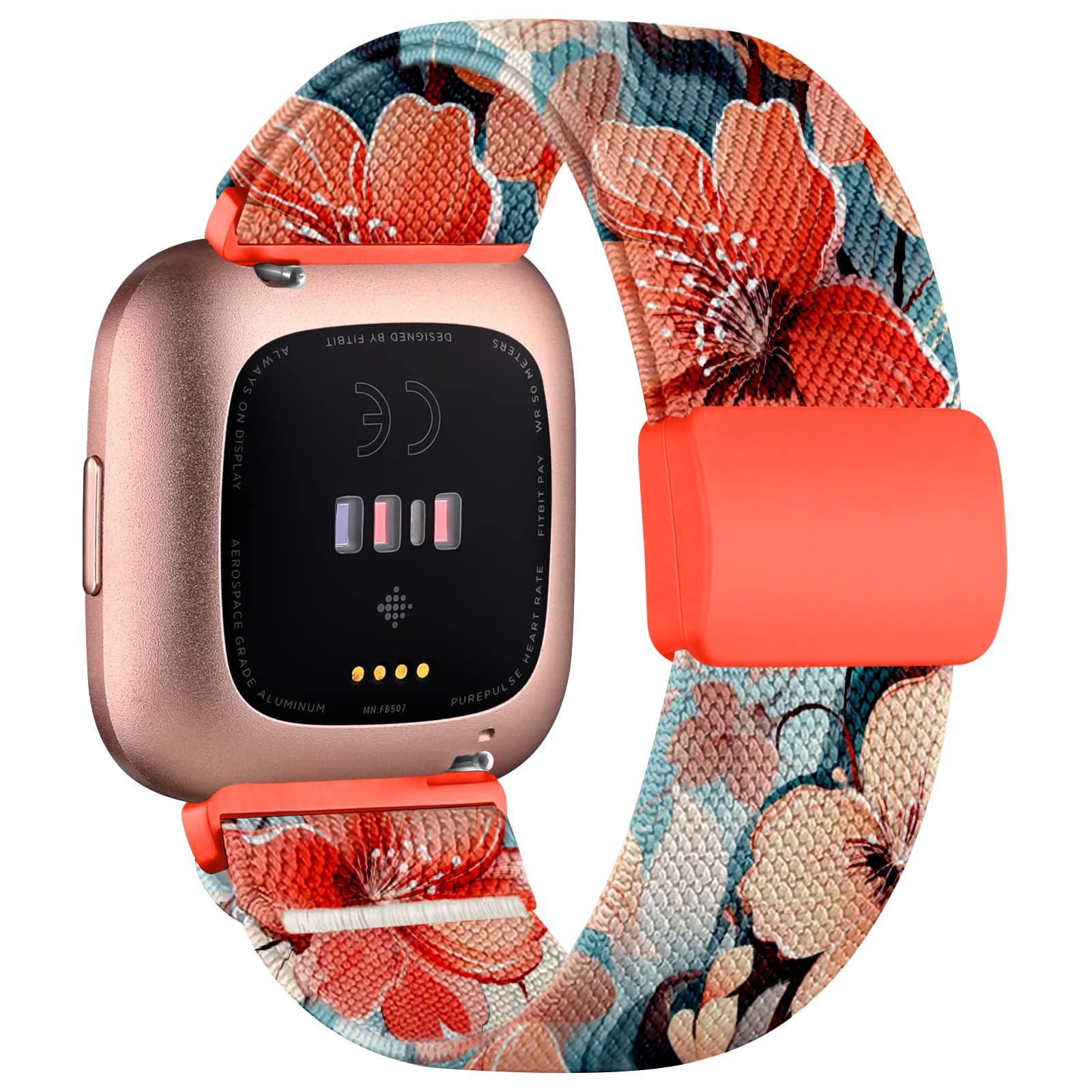 Chinber Stretchy Bands Compatible with Fitbit Versa 2 Bands/Fitbit Versa 2 Bands for Women/Fitbit Versa Bands, with Magnetic Buckle Soft Nylon