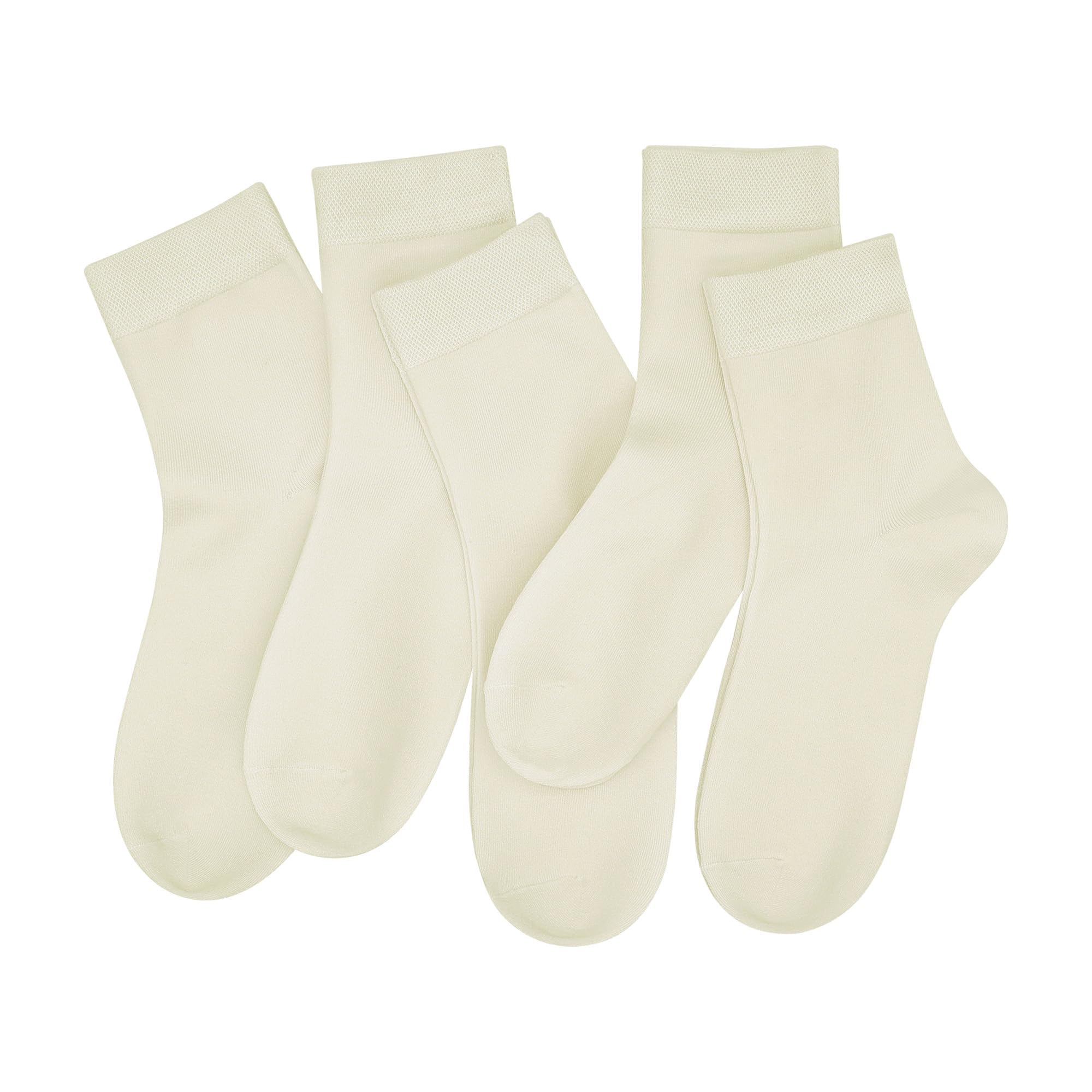SERISIMPLE Women Thin Viscose Bamboo Socks Crew Lightweight Above Ankle Casual Dress Sock For Ladies Bootie Trouser 5 Pairs
