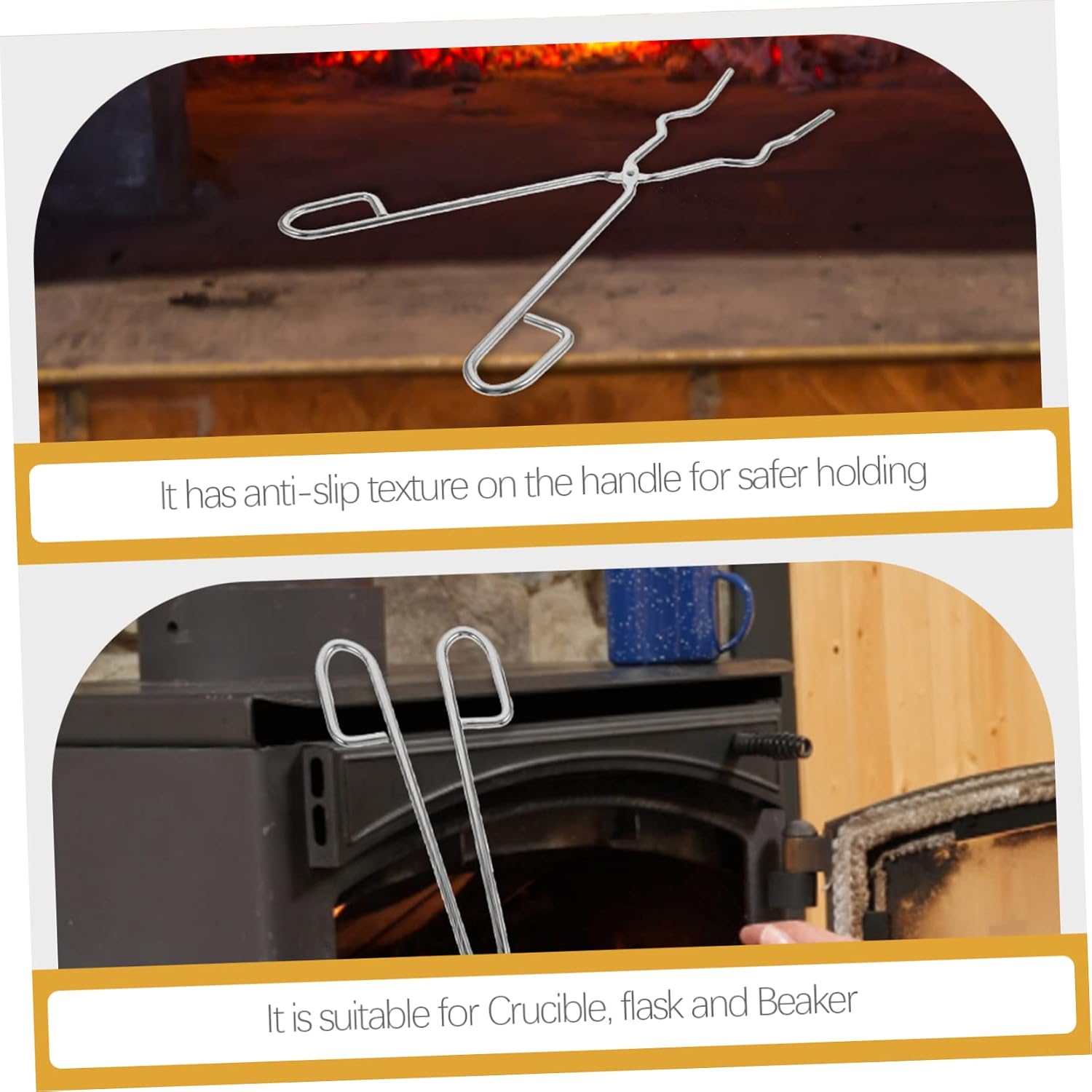 Chromium Plated Steel Beaker Tongs Slip Handle for Safe Laboratory Use for Crucibles and Flasks Silver