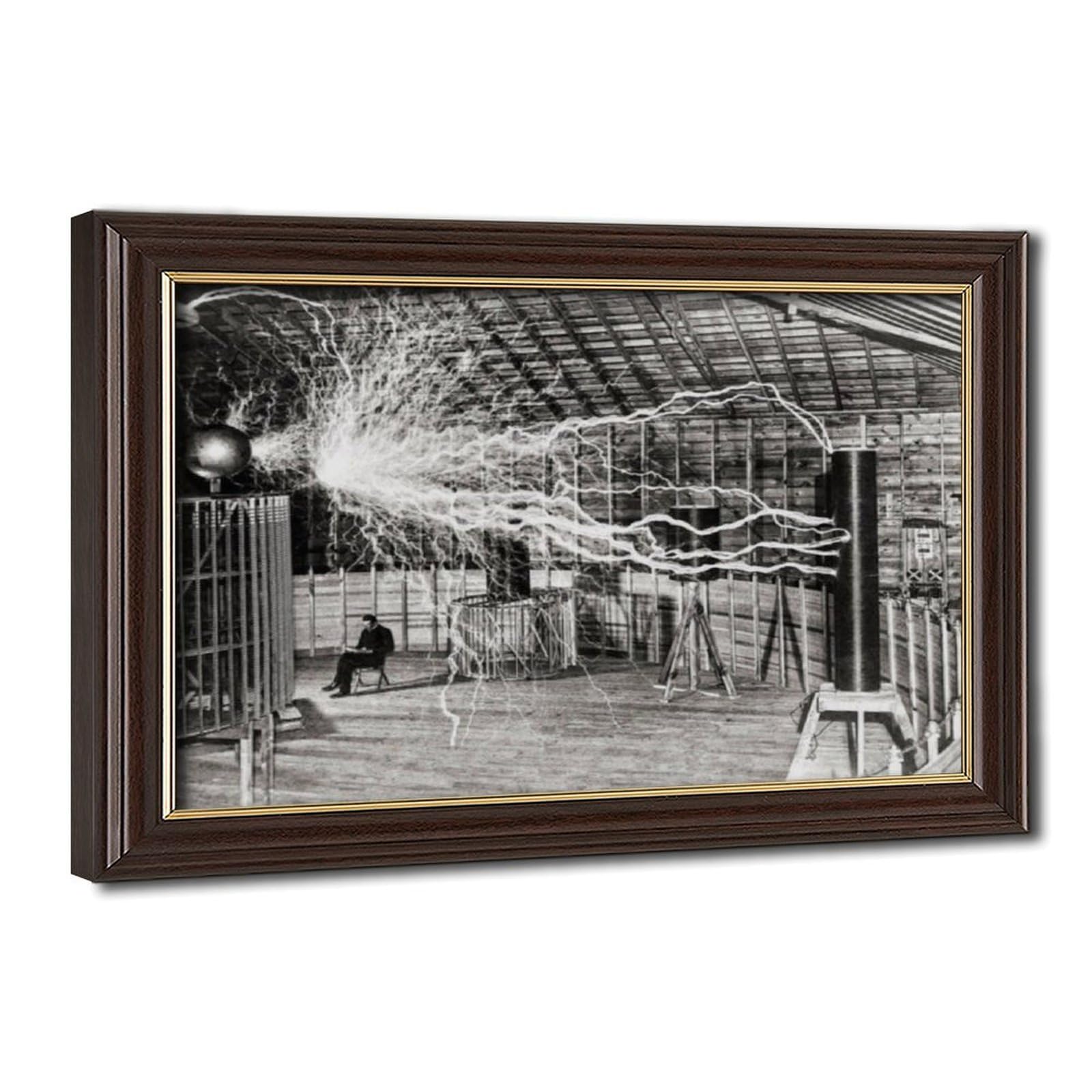 Impression sur toile Nikola Tesla de qualité supérieure art mural scientifique encadré - 8
