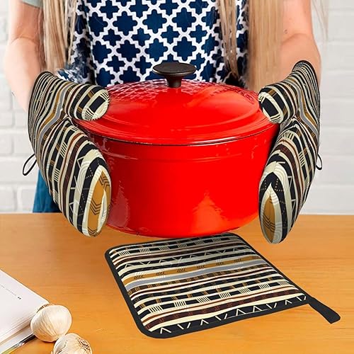 Miniatura 6 de Cartoon Animal Oven Mitts and Pot Holders Sets3 PSAustralian Fauna Faces Savannahwith Anti-Scald Material Heat Resistant Cooking Kitchen Potholder