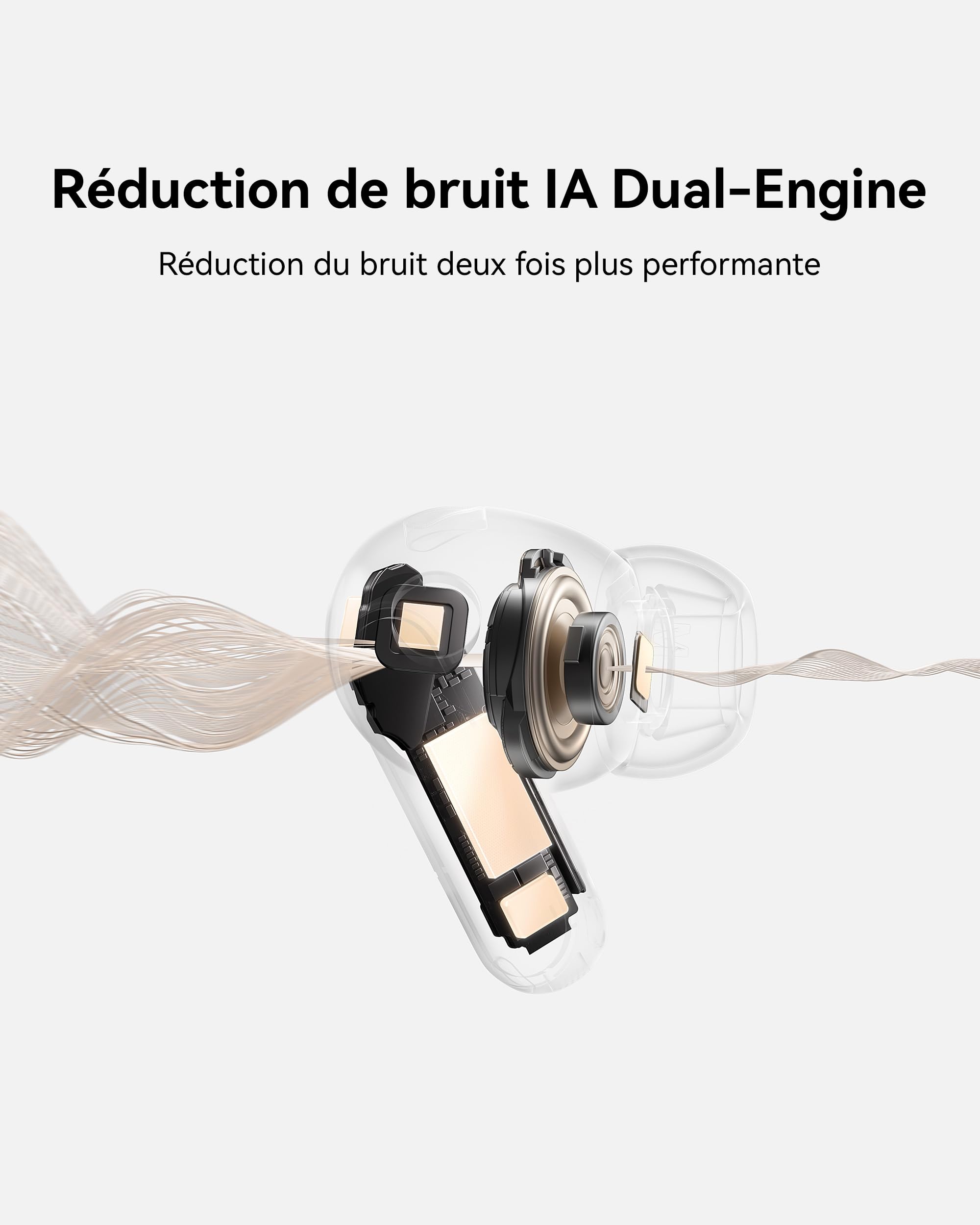 HUAWEI FreeBuds Pro 5 Écouteurs sans Fil, Réduction de Bruit IA Dual-Engine, Maintien sûr et Ergonomique, Appels Stables et clairs, IP57, 38 Heures d'autonomie, Garantie de 30 Mois, Sable