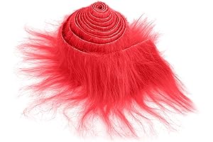 Shaggy Plush Faux Fur Fabric Precut Strips Red