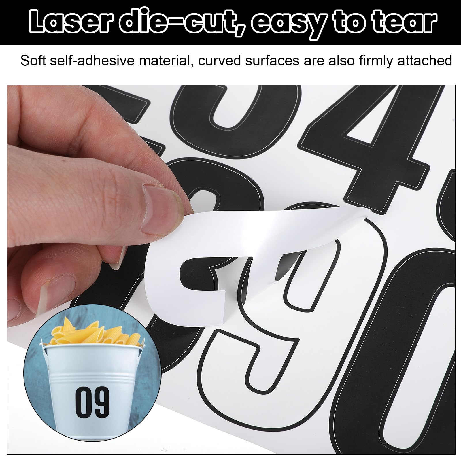Waterproof Vinyl House Number Stickers - 8 Sheets Black & White Self- Adhesive 10cm Door/Mailbox Numbers, Durable Weatherproof Address Labels For Windows,Cars,Classroom,Helmets(Indoor & Outdoor Use