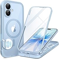 Vista 35 de BERFY Funda para iPhone Air, compatible con MagSafe, protector de pantalla de privacidad integrado y protección de cámara, cuerpo completo