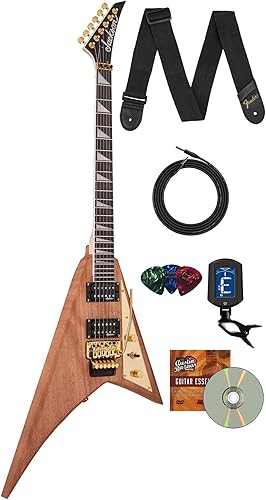 Miniatura 7 de Jackson JS Series Rhoads JS32 - Guitarra eléctrica gris satinado con cable de instrumento Fender de 10 pies, correa, afinador de clip de