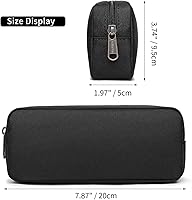 Vista 4 de Della Gao Small Pencil Case Large Capacity Pencil Pouch Marker Pen Bag Coin Pouch Office Stationery Organizer (Balck)