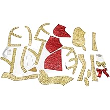 Luocuse Illuminated Decorations Reindeer Sled, Lighting Deer, indoor Home Outdoor Garden front Garden Porch Gold sparkling Ornaments