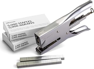 Officemate Classic Plier Stapler Bundle with 10,000 Staples - Durable All-Metal Heavy Duty Stapler for Cardboard, Crafts & Envelopes (97768)