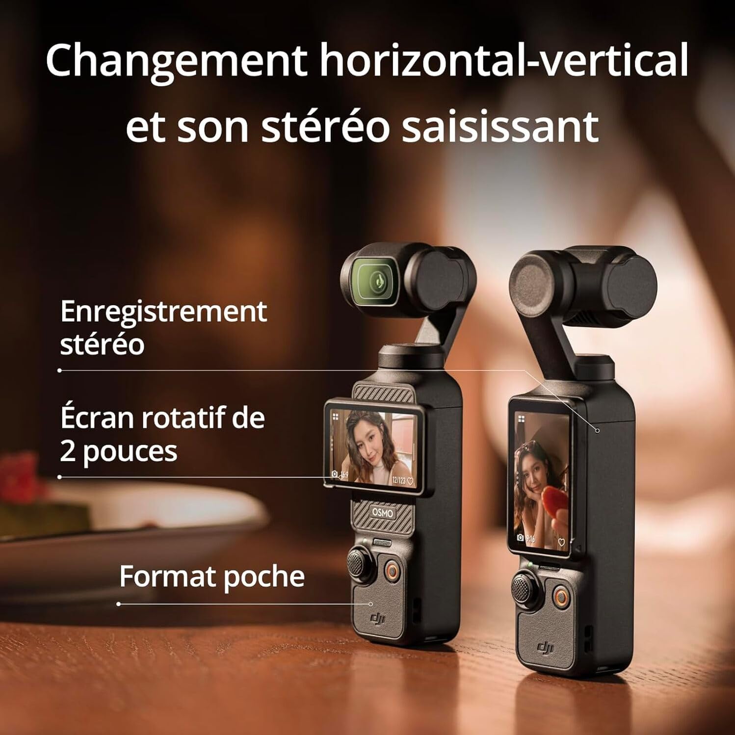 Bundle DJI Osmo Pocket 3 Créateur, Vlogging CMOS 1'' et Vidéo 4K/120 ips