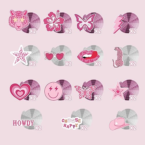 Miniatura 4 de 30 juegos de decoraciones de fiesta de preparación, decoraciones de remolinos de fiesta preparada, pancartas colgantes de preppy, labios rosa