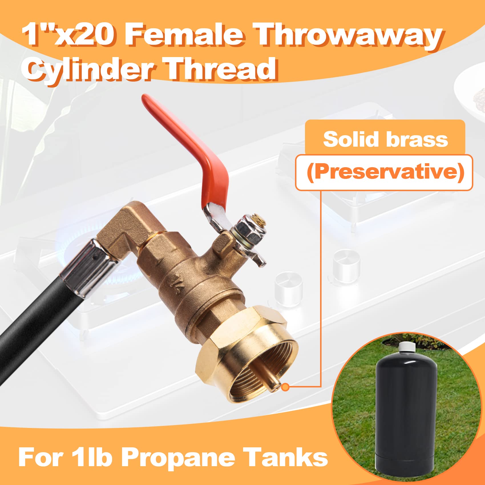 Adattatore Di Ricarica Per Propano Da 7 Pezzi Con Valvola E Set Di Manometri Per Serbatoio Qcc1 A 90 Gradi Di Pressione~p135977429 - Foto 9