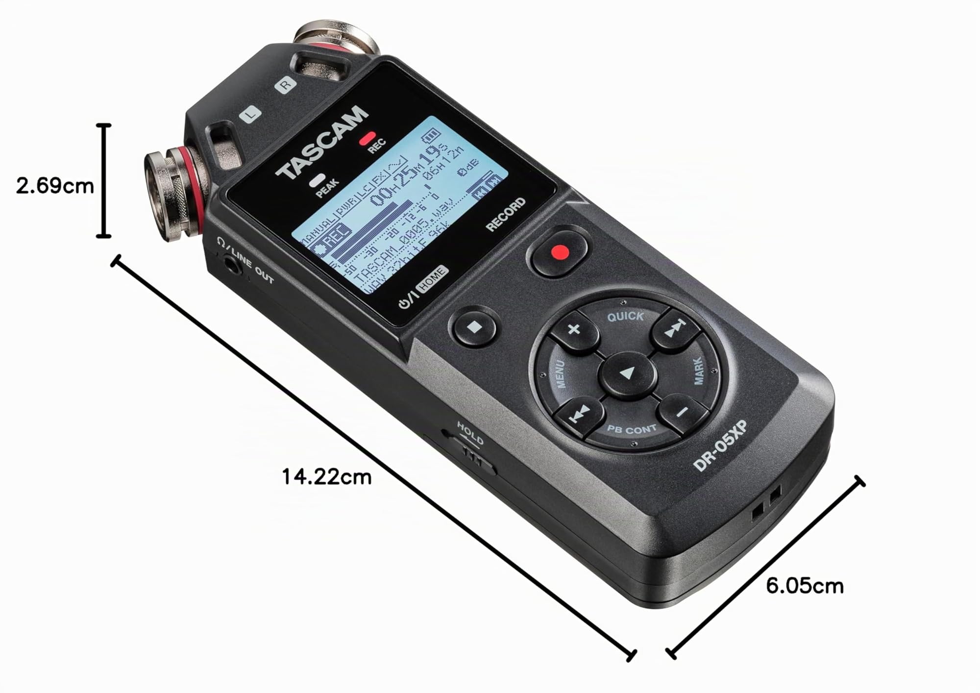 Tascam DR-05XP - Registratore portatile portatile a 2 canali a 32 bit con interfaccia audio USB-C