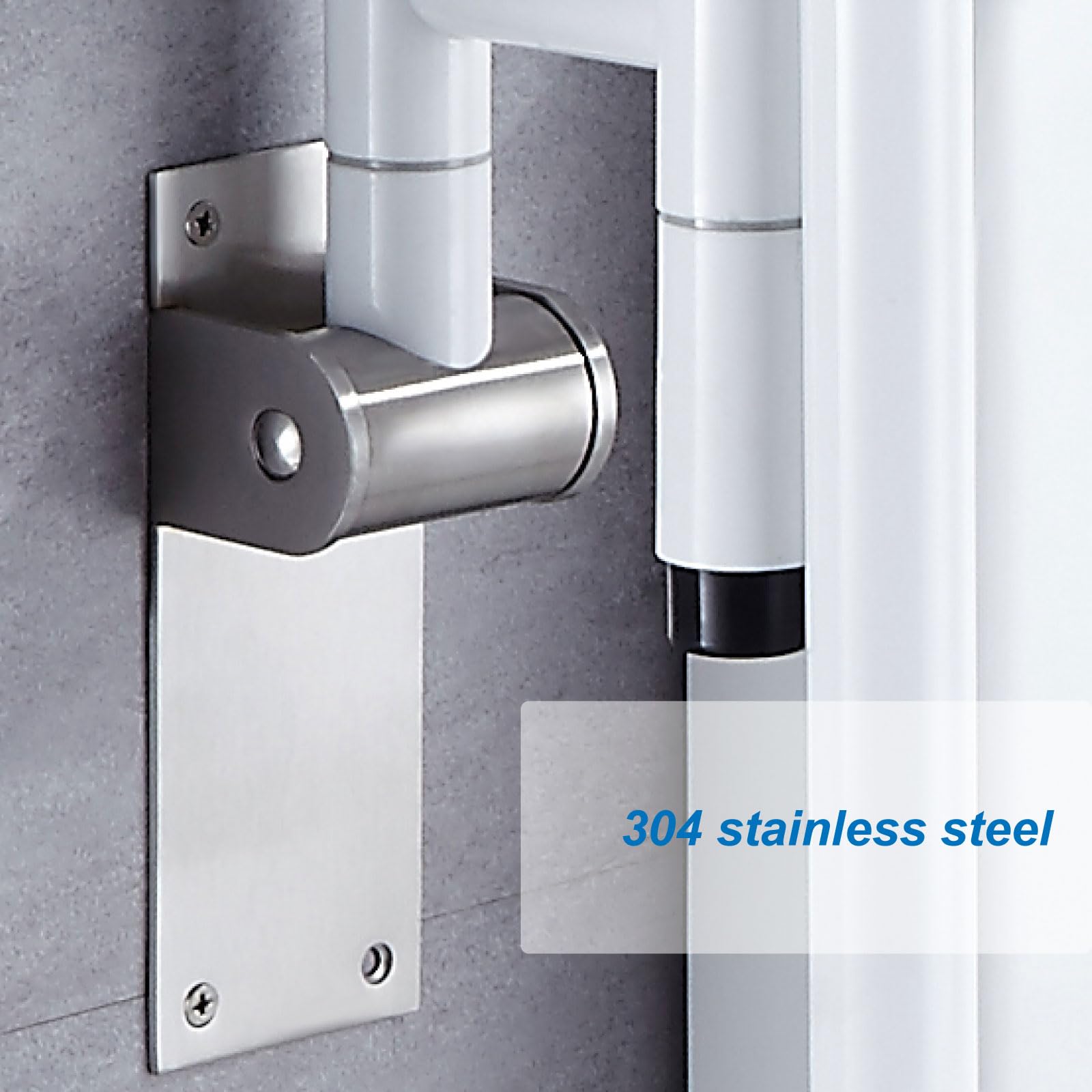 Maniglione per Wc Bianco, Maniglione Bagno Disabili Acciaio Inossidabile Maniglia di Sicurezza per Doccia 80cm Maniglie Antiscivolo Corrimano Barra Ribaltabile 80cm/31.4in