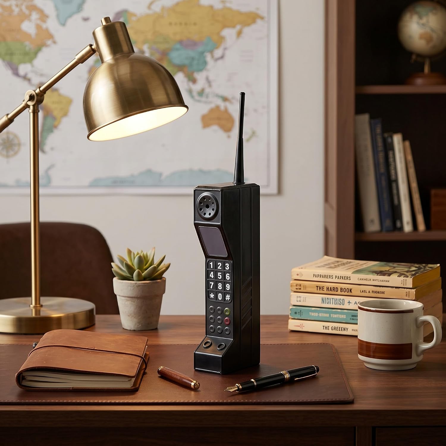 Zerone Vintage Cellphone, Brick Phone Prop Old School Phone Pagers and Beepers 90s Fake Phone for Home Living Room Decoration (Black)