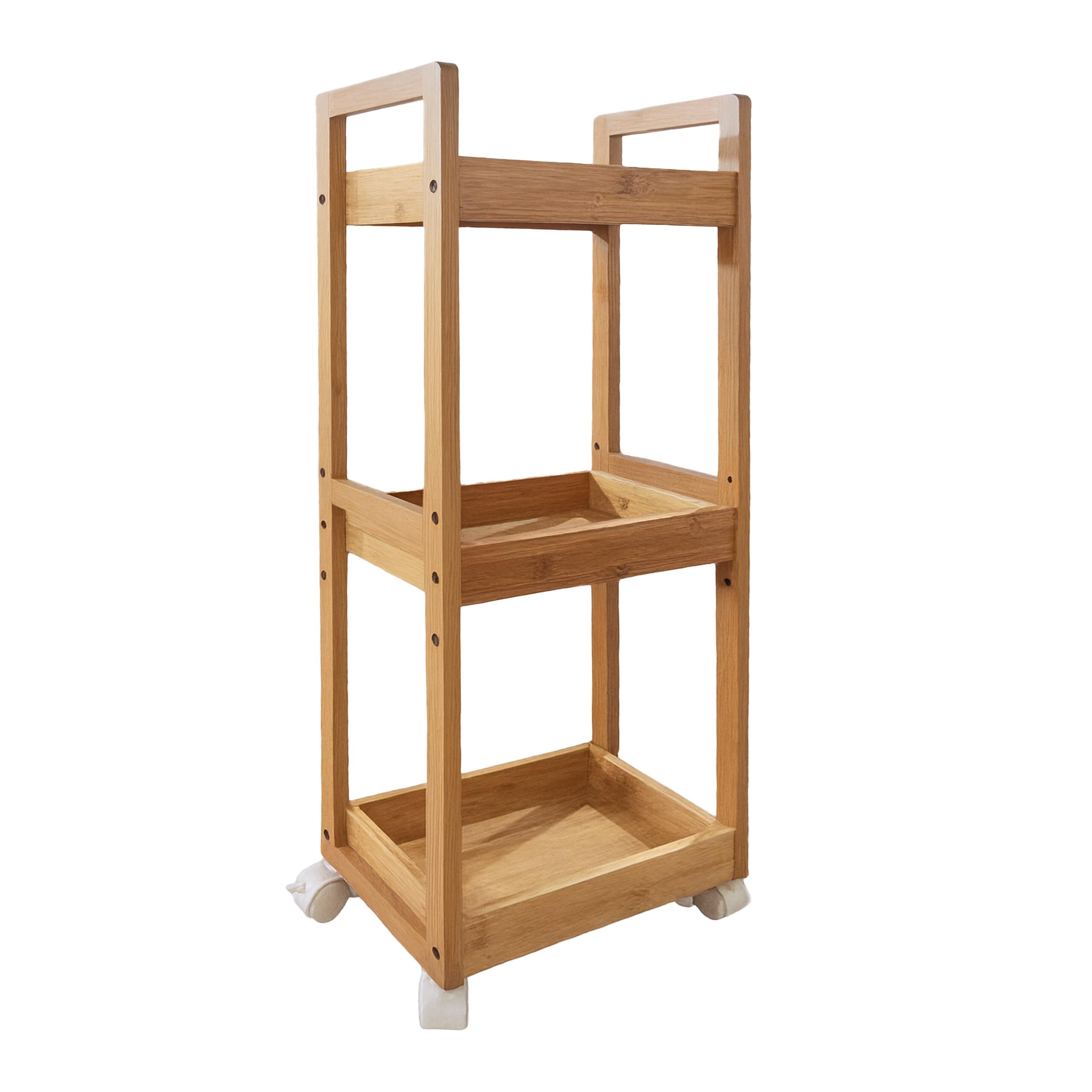 Chariot de rangement 3 niveaux Relaxdays étagère fine sur roulettes cuisine et bain