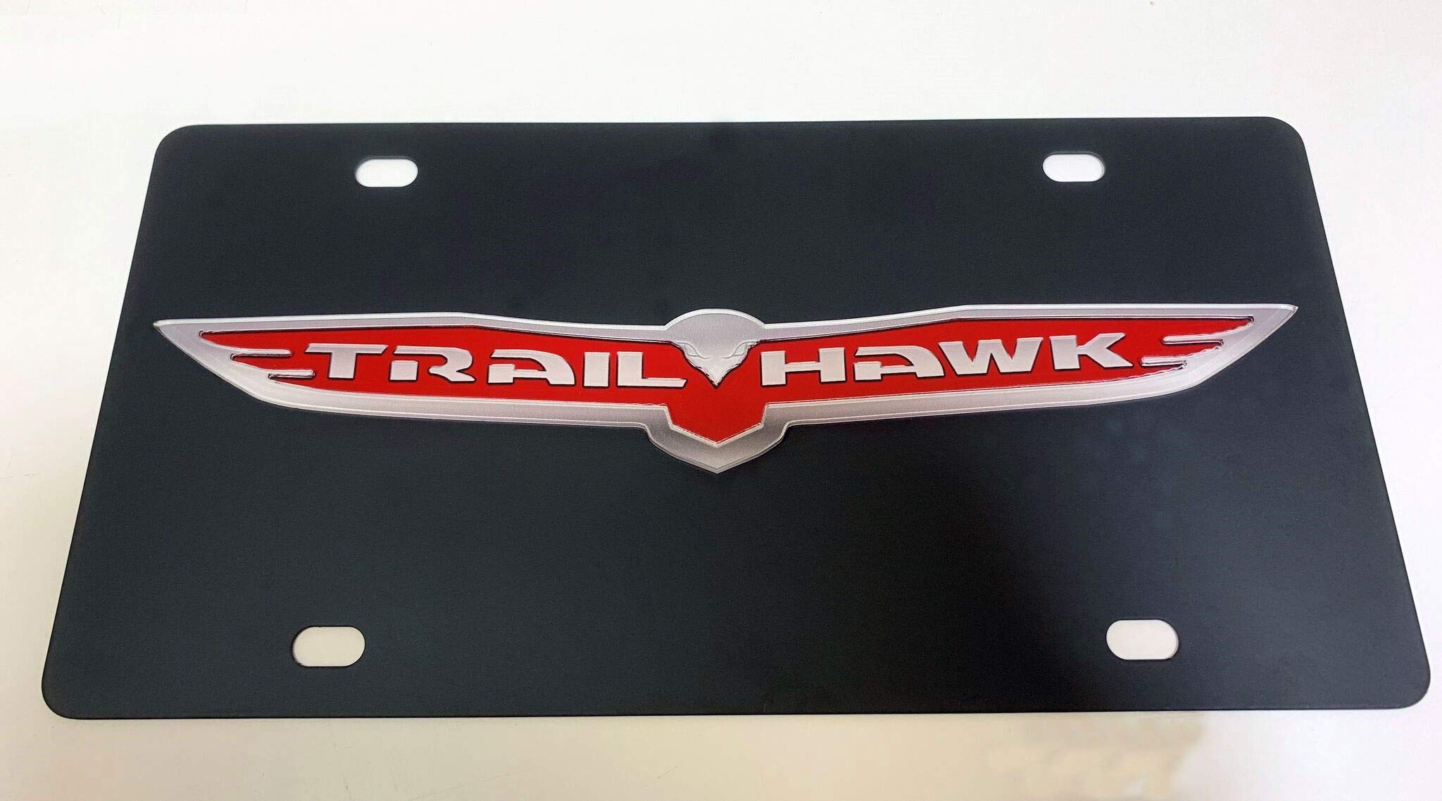 Eurosport Daytona, Inc. Carbon Steel License Plate- Trailhawk Badge