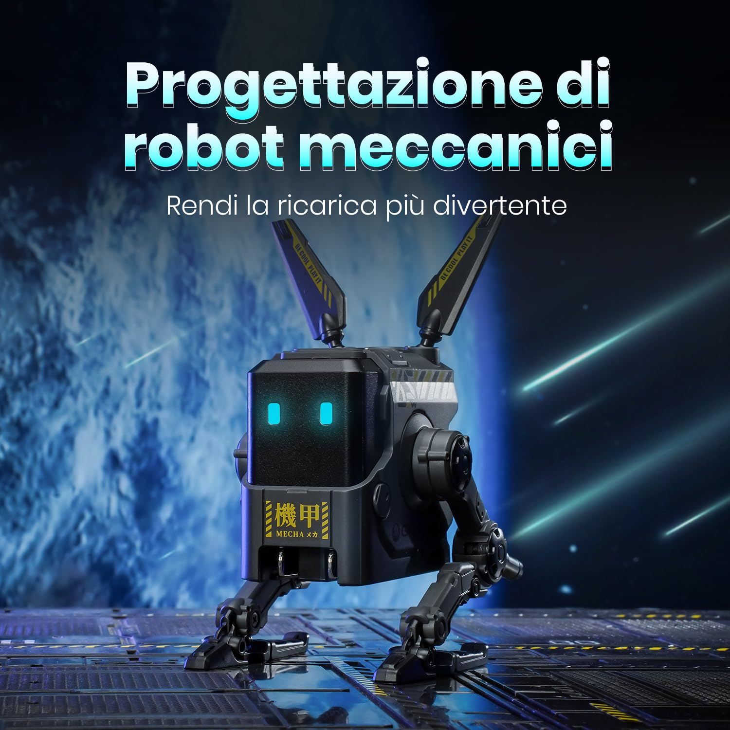 GravaStar Caricabatterie rapido GaN Alpha da 65W, caricabatterie rapido a 3 porte con presa multipla da viaggio, caricabatterie universale per UK/EU/USA, per iPhone, MacBook, iPad (Nero)