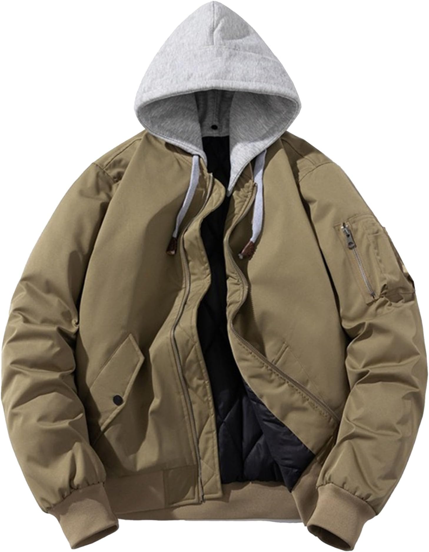 Mens Lightweight Bomber Fall/Spring Stylish Quilted Jackets Zip Up Windbreaker Bomber Coat Men's Winter Coat