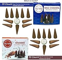 Vista 225 de TRUMIRI Incense Cones - Combo Pack of 20 Cone Incense - 10 Nag Champa + 10 Palo Santo - Insence Cones - Incense Cones Scented - Cone Incense Scents