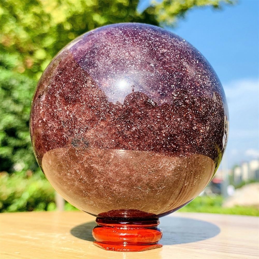 Strawberry Quartz Sphere Crystal Ball Ornaments (Size : 55-60mm)